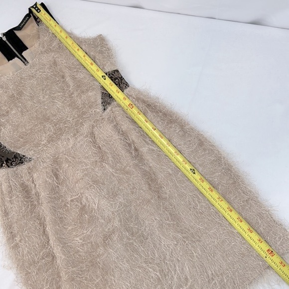 LeShop BLACK Eyelash Fringe sleeveless dress with lace inset detail size Small - Picture 11 of 11